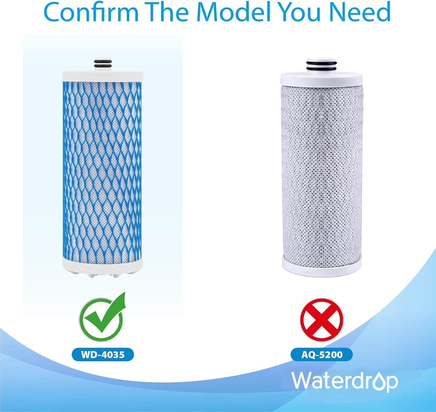 Waterdrop 4035 Faucet Water Filter, Replacement for Aquasana® Filter Replacement, AQ 4025, AQ-4035®, Will Fit AQ4000, AQ4050, AQ4500 Drinking Water Systems, 2 Pack