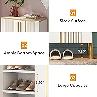 Vista 7 de Tribesigns Shoe Cabinet with Doors, 6-Tier Shoe Storage Cabinet with Adjustable Shelves, Shoes Rack Shoe Storage Organizer for Entryway, Hallway