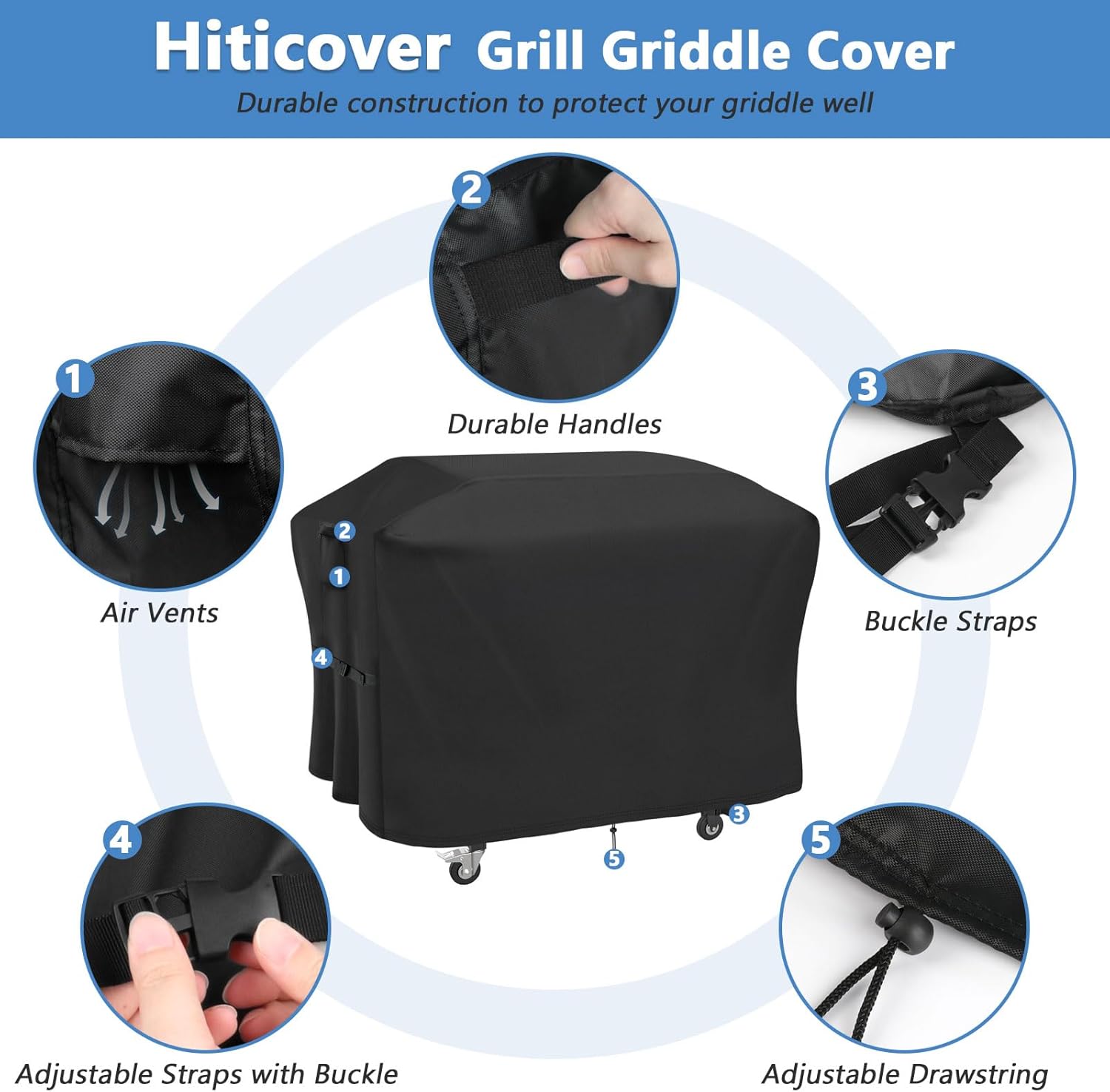 Grill Cover for Blackstone 36 Inch Model 1554 1836 1889 2267 2310 2322 Griddle, Outdoor Waterproof Weather Resistant BBQ Griddle Cover - 65 x 25 x 34 Inch