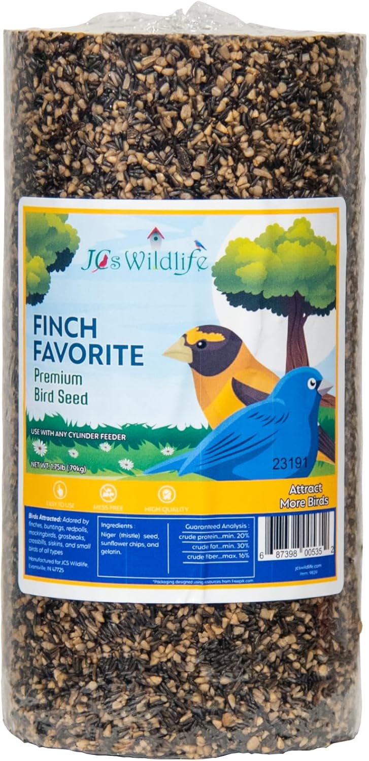 JCs Wildlife Finch Favorite Premium Bird Seed Small with Hole Cylinder (6 Cylinder)