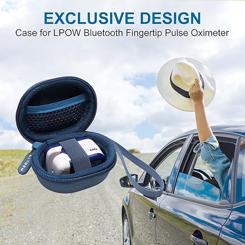 Miniatura 7 de LTGEM - Funda de oxímetro de pulso azul compatible con oxímetro de pulso Bluetooth de la yema de los dedos, monitor de oxígeno en sangre (solo funda)