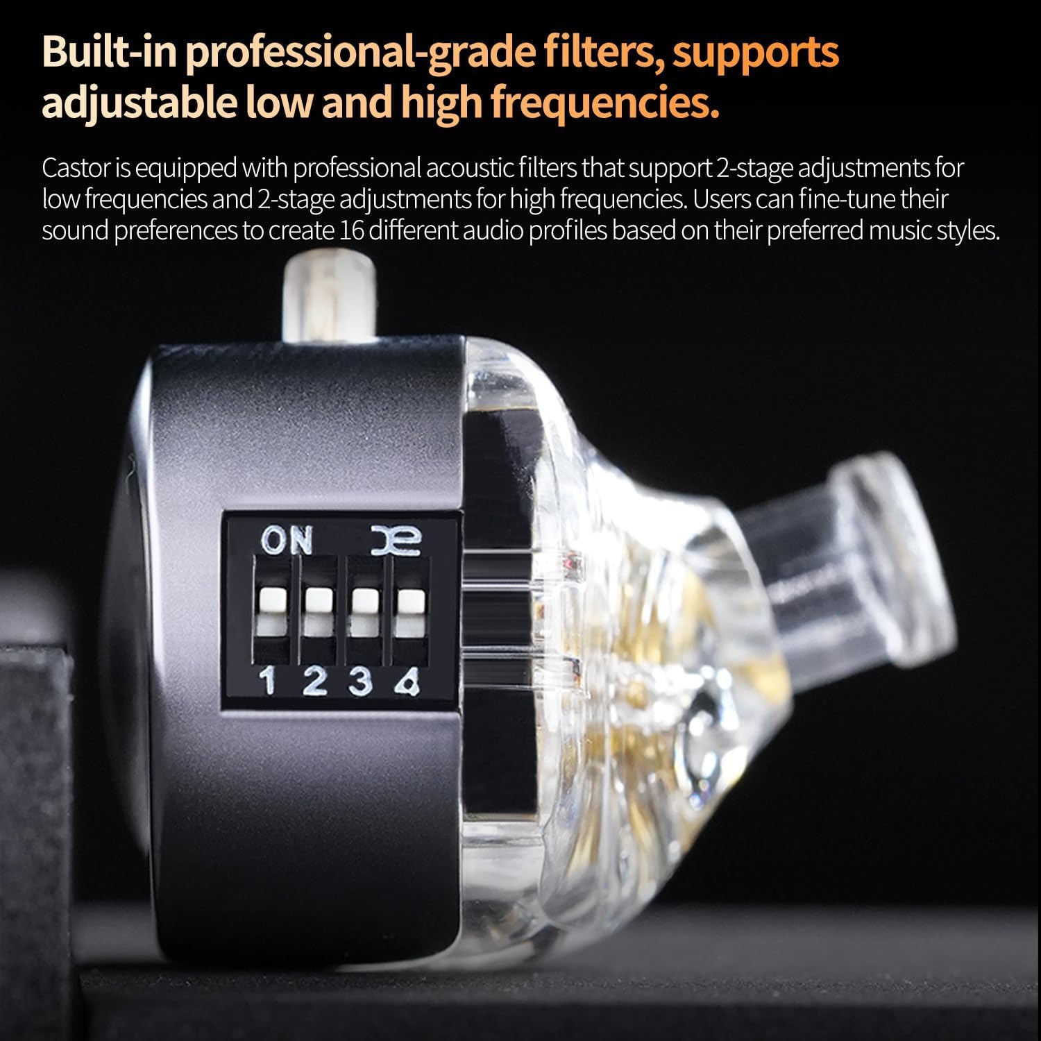 keephifi KZ Castor KZ in Ear Monitor KZ ecouteurs Filaire Intra-Auriculaires HiFi 2DD IEM,Cible Harman avec Basses améliorées, 4 commutateurs de réglage, câble détachable 2 Broches(Super Bass)