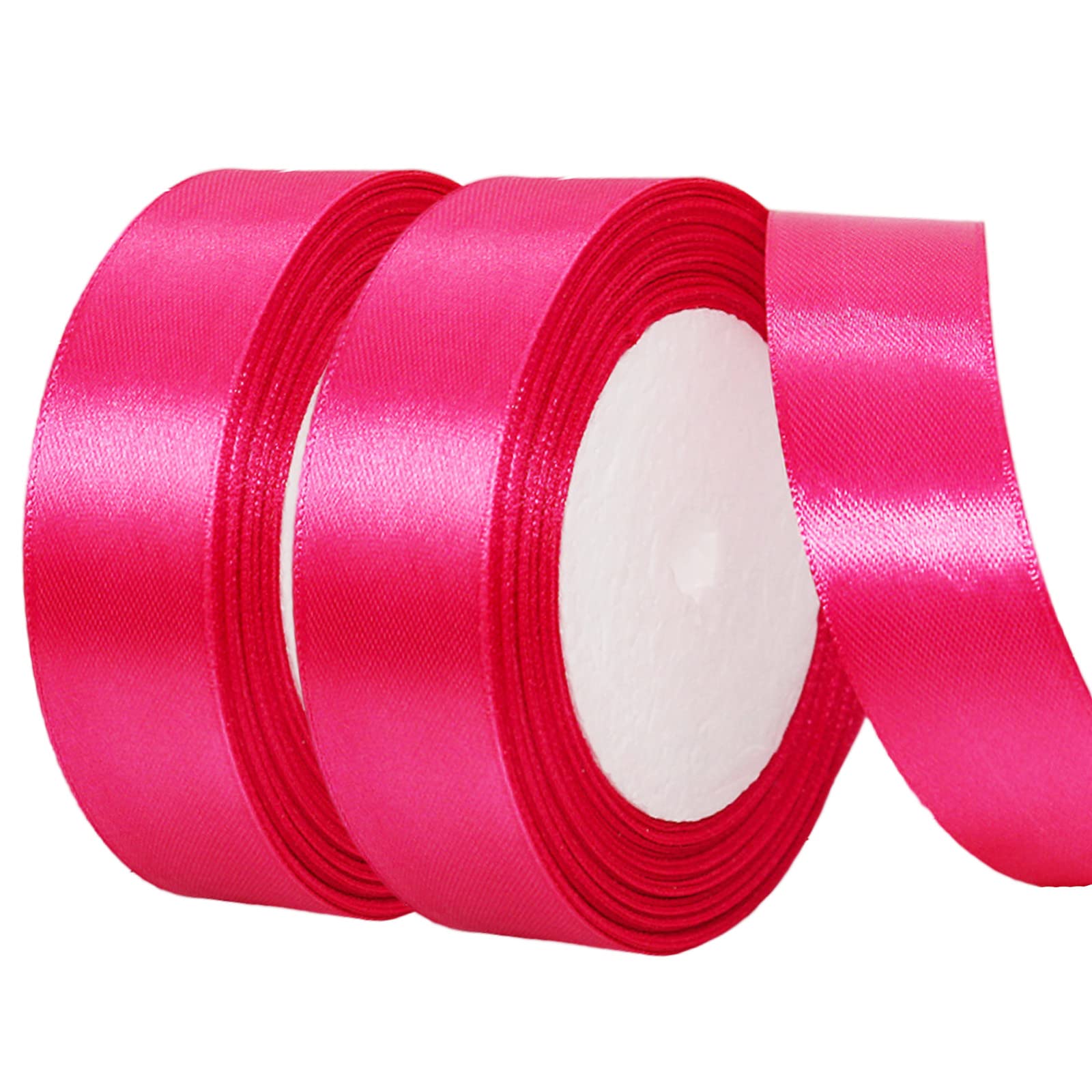 50mm Wide White Ribbon Thick Wedding Car Ribbon 22m, 2 inch Thick White Satin Ribbon for Gift Wrapping Wedding Car Christmas Birthday Cake Hair Bow Florist Bouquet Crafts Decorations — view 115