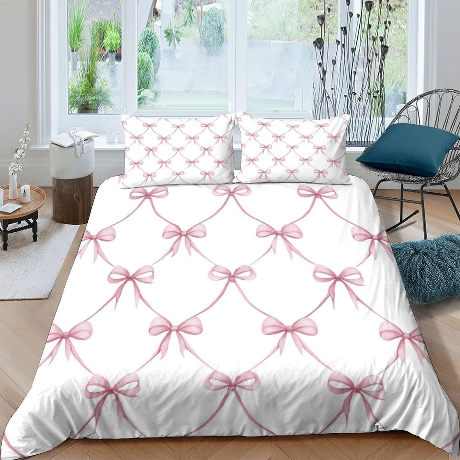 Ctjqhvkz Style-4 3D Printed Pink Ribbon Fitted Sheet Microfiber Soft Decorative Bow Bed Sheet For Bedroom Guest Room Dorm Single（135X200cm）