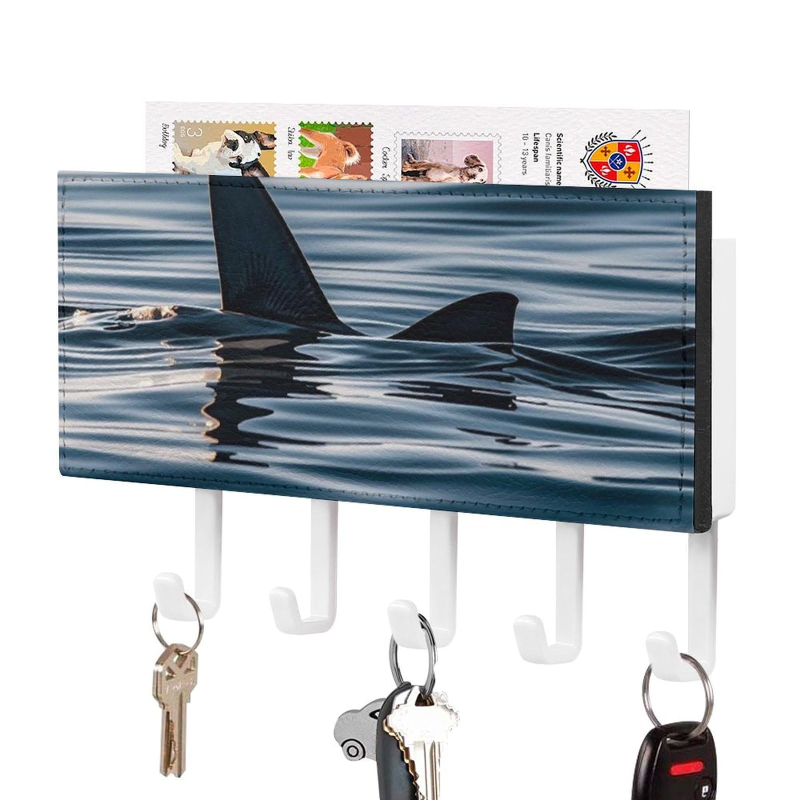 Porte-clés mural aileron de requin pour organiser l'entrée et le foyer familial