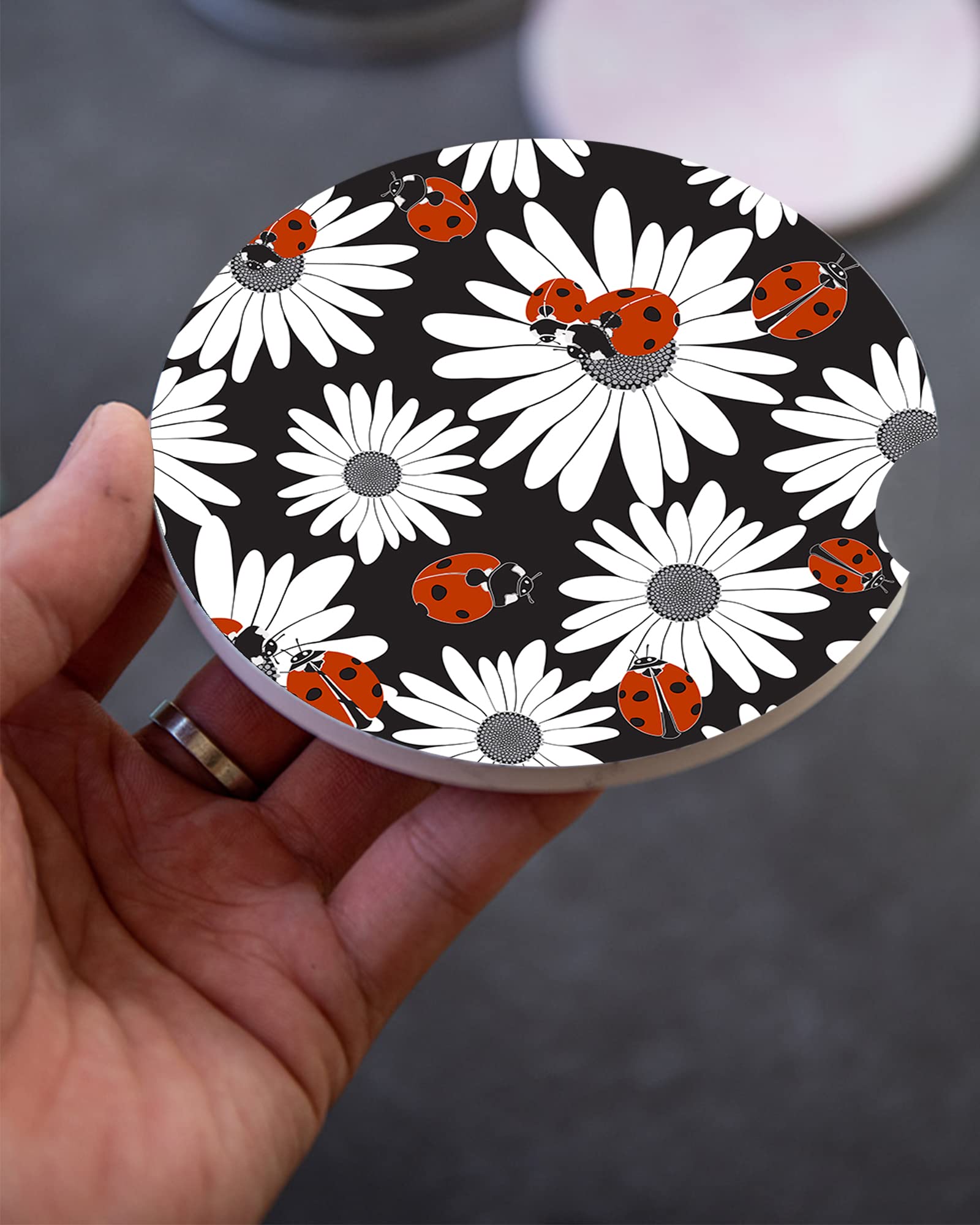 Sottobicchieri assorbenti in ceramica per auto a forma di