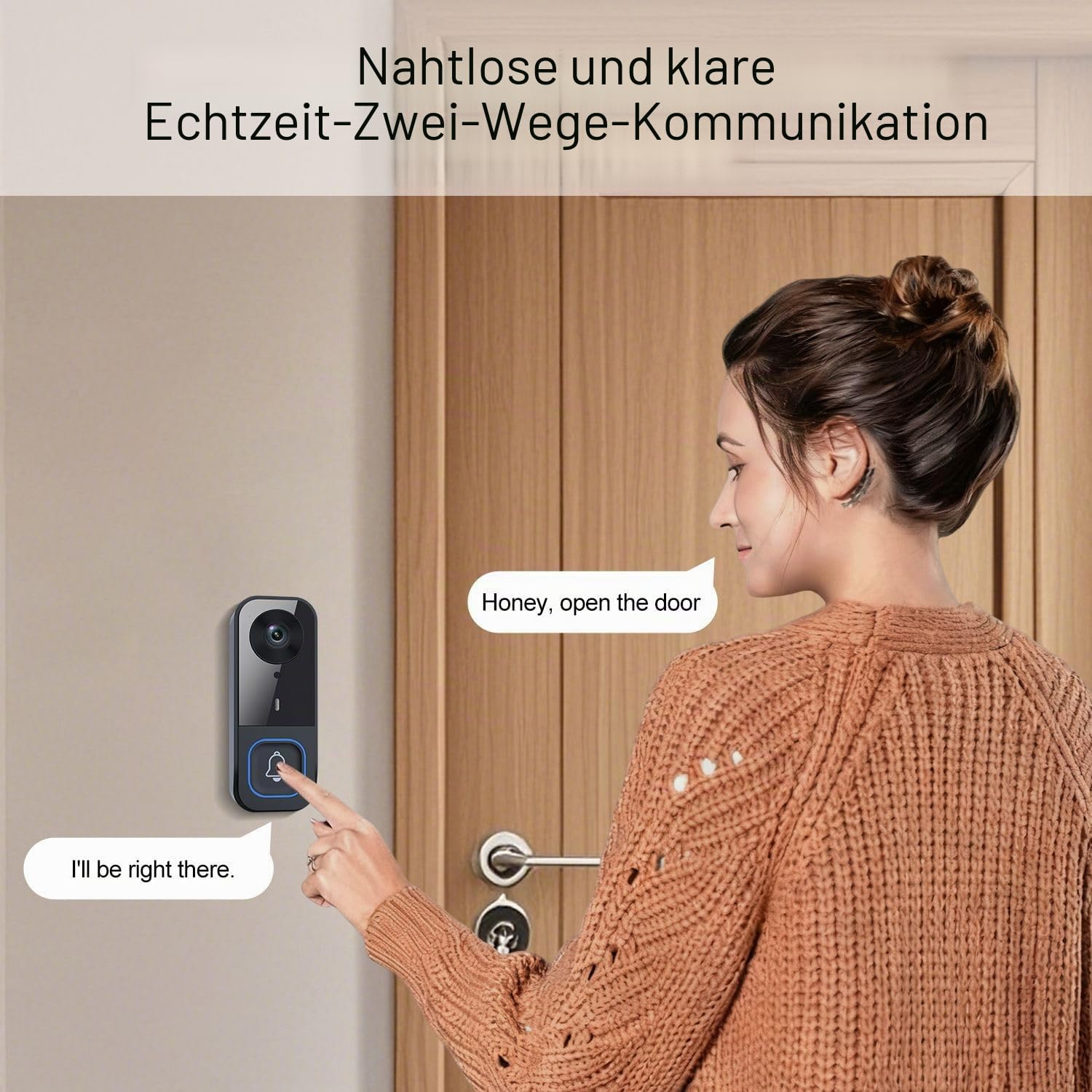 Video Türklingel Kamera mit Monitor 4,5", Kabellose Funk Türsprechanlage mit Bildschirm ohne WLAN/App/ABO, 2-Wege Audio, Nachtsicht, 120° Weitwinkel, Wetterfest Türklingel für Haus, Wohnung & Senioren