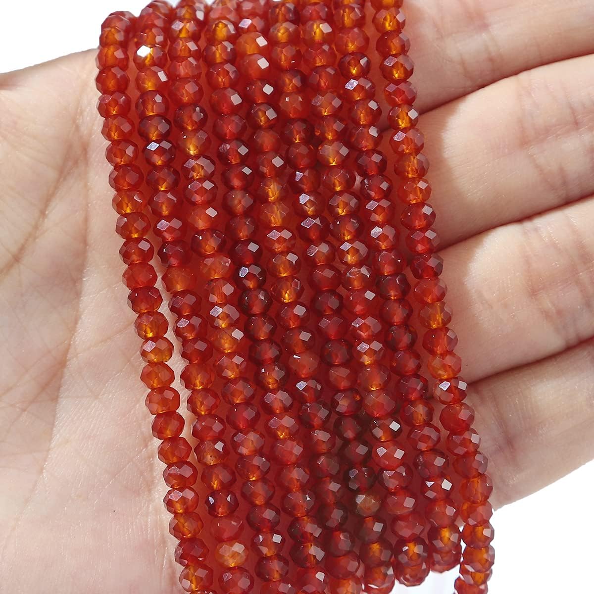 Natural Red Agate Beads 4x2mm 120pcs Faceted Rondelle Loose Semi Gemstone Beads for Jewelry Making Design - Image 5