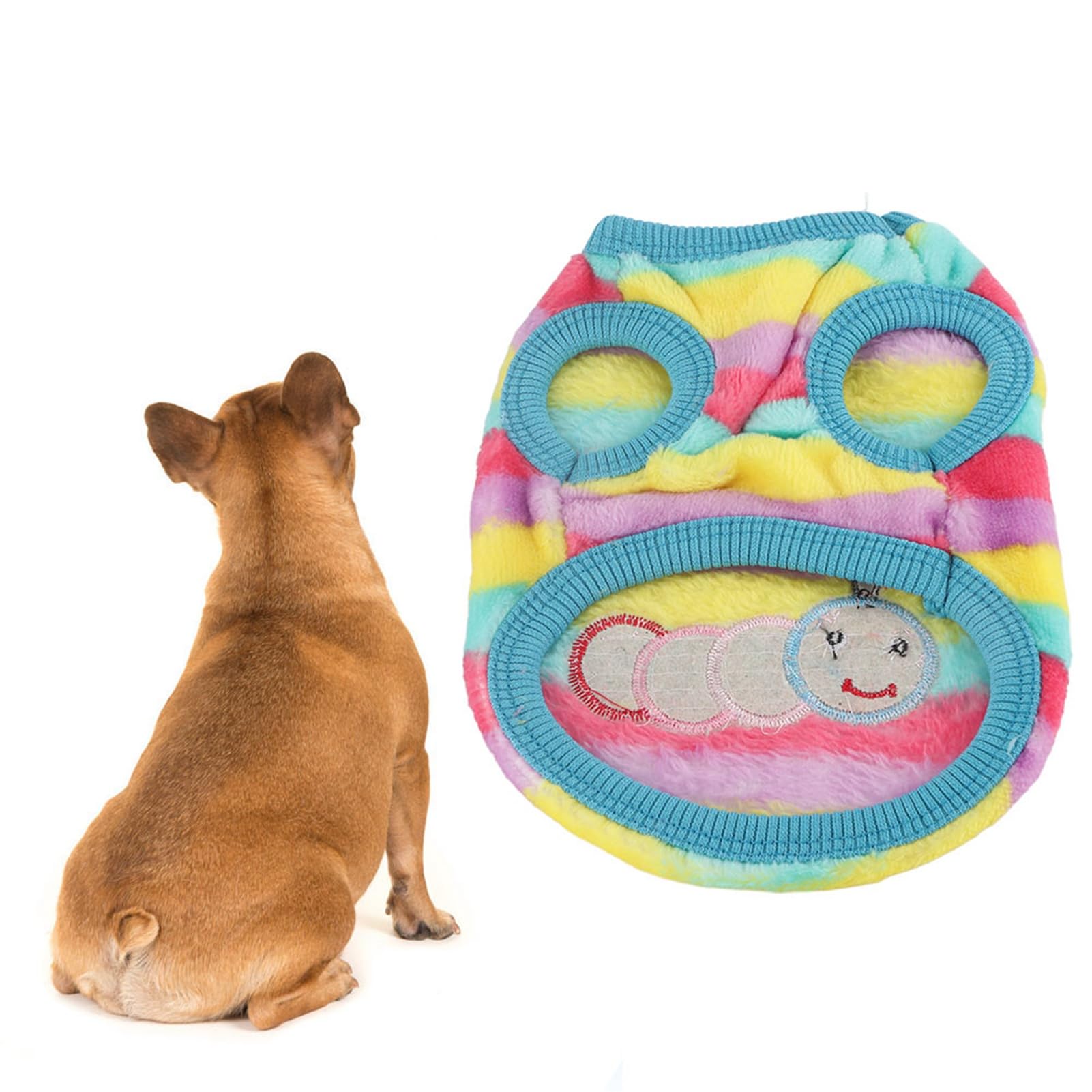 Muiltvoe Pet Winter Sweater, Soft Lightweight Breathable Dog Cat Jacket with Cute Cartoon Pattern, for Small Medium Large Pets (S)
