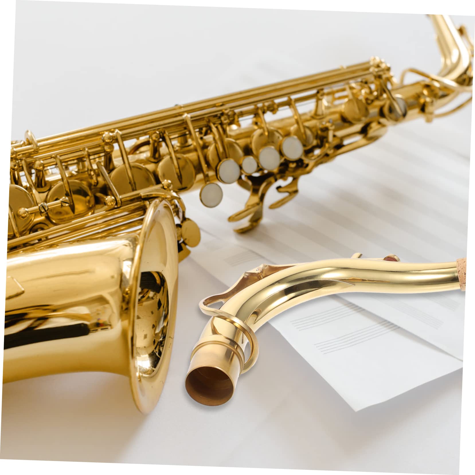Parte per Sassofono in Ottone Oro, Gomito Curvo di Ricambio | Accessorio per Strumenti Musicali, Regolazione Facile, per Amatori e Professionisti