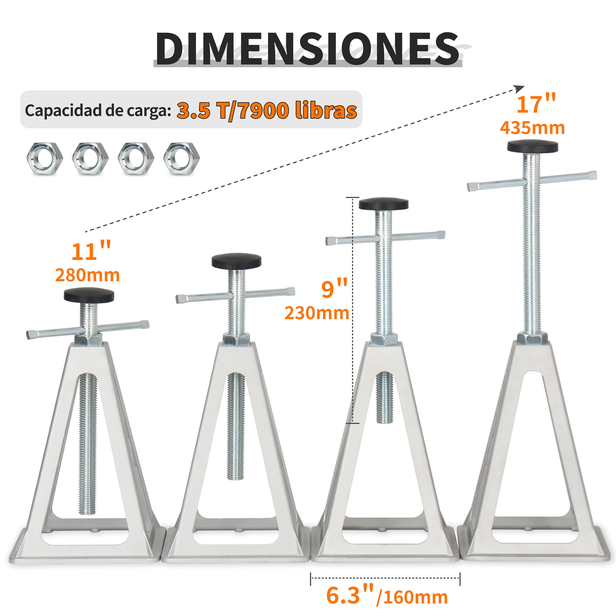 OULEME Gatos estabilizadores RV con Tuercas de Tornillo adicionales y Alfombrillas de Goma Acolchadas, Paquete de 4