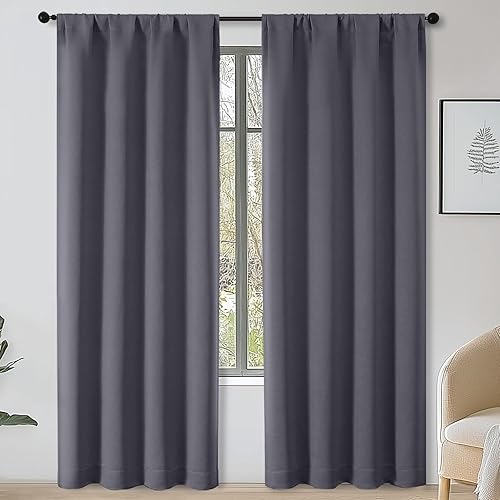 Miniatura 175 de OWENIE Sally Ever Green Cortinas Opacas para Dormitorio Sala de Estar 63 Pulgadas de Largo Juego de 2 Paneles, Aislamiento Térmico Ahorro de Energía