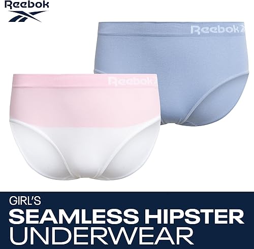 Miniatura 3 de Reebok Ropa interior hipster para niñas, paquete de 10 unidades, suaves, sin costuras, elásticas, para niñas (tallas 6-16)