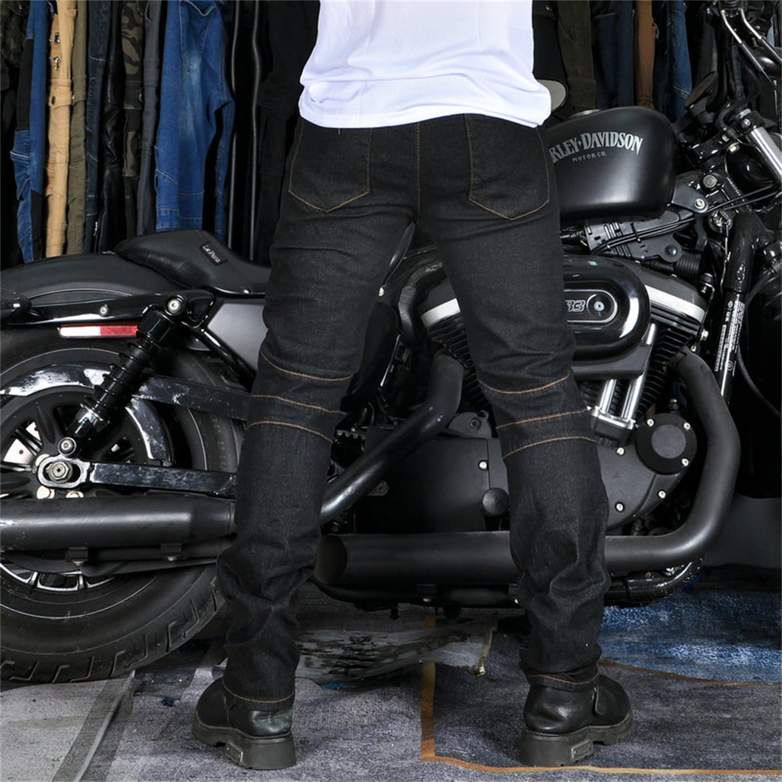 Rider Motorradhose Herren Jeans Textil Motorrad Hose mit Protektoren 4 X Schutzausrüstung