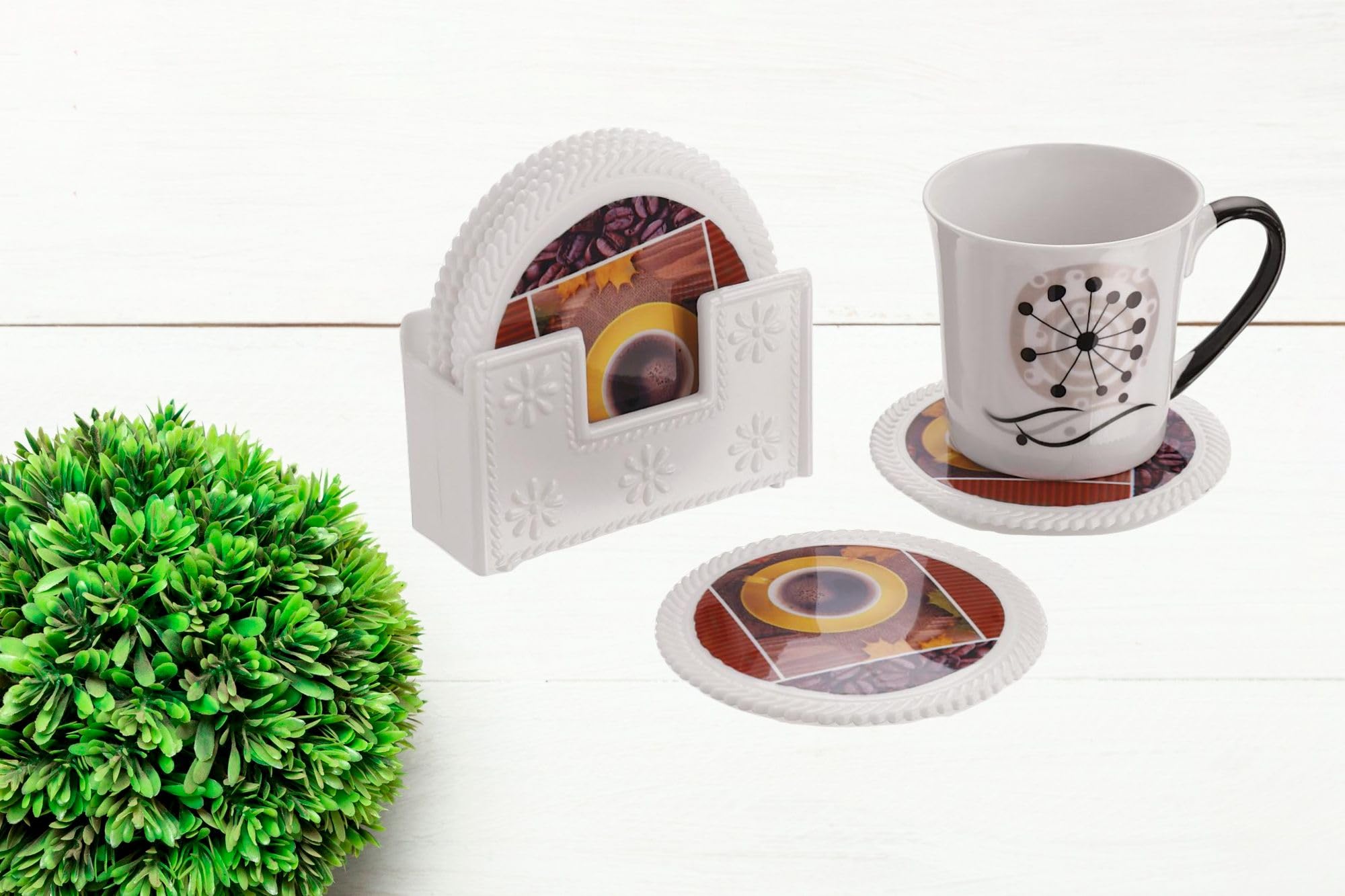 Sonal Tea TimeCoaster - Set of 6 Coasters with Coaster Stand, Best fit for Tea Cups, Coffee Mugs and Glasses (Tea Time) — Amazon image 11