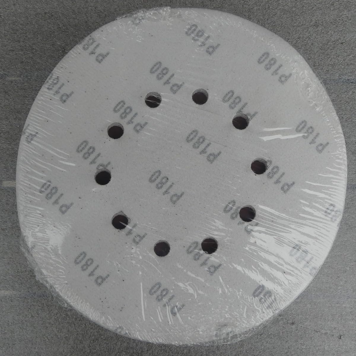 50 discos de lija de KLETT de 225 mm de diámetro, con 10 agujeros, grano P180, lijadora excéntrica, lijadora de cuello largo de Bohrfux