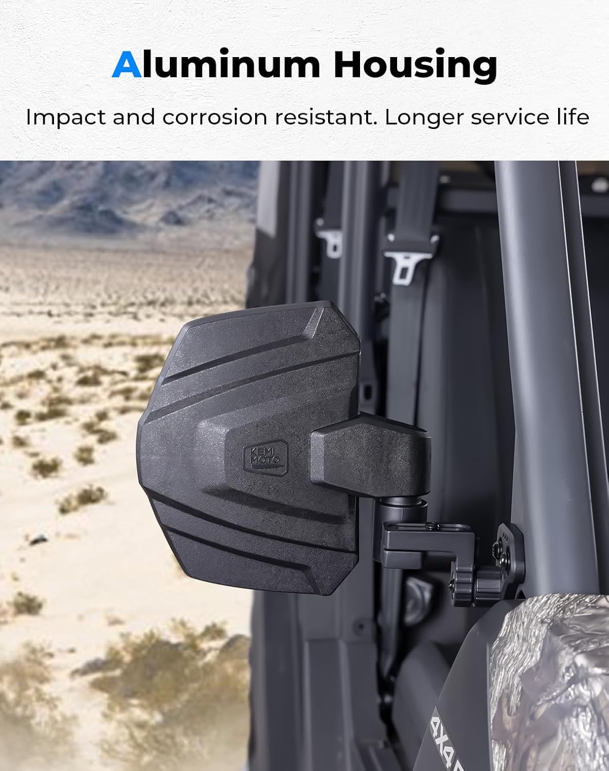 KEMIMOTO Mirrors UTV Side Mirror Compatible with CFMOTO UFORCE 1000/1000 XL/600, 2.4-4.3inch 360° Adjustable SXS UTV Telescoping Rear View Mirror(Not Fit Door)