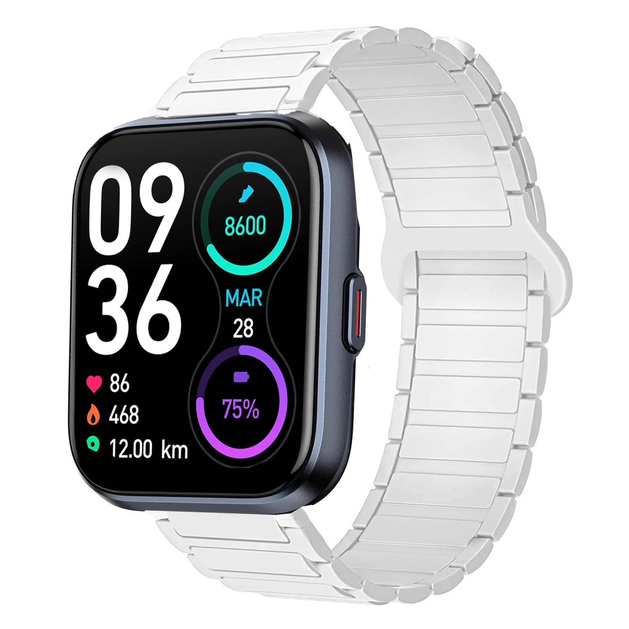 ID208 Plus, IDW13, IDW16, IDW17, IDW19, IDW20, IDW21, IDW23, IDW25, IDW26 Smartwatch Bands, Lamshaw 22mm Sport Strap Replacement Watchband Compatible for Quican ID208 Plus 1.8 Inches, aeac ID208 Plus, WMK ID208 Plus 1.8 Inches Smart Watch (White)
