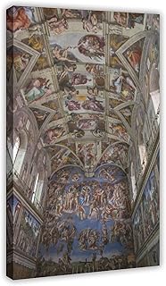 DUYIGCR 50 Most Famous Paintings - Sistine Chapel Ceiling by Michelangelo Art Wall Decoration Poster Family Bar Restaurant Garage Cafe Art Sign Gift Frame-style 12x18inch(30x45cm)