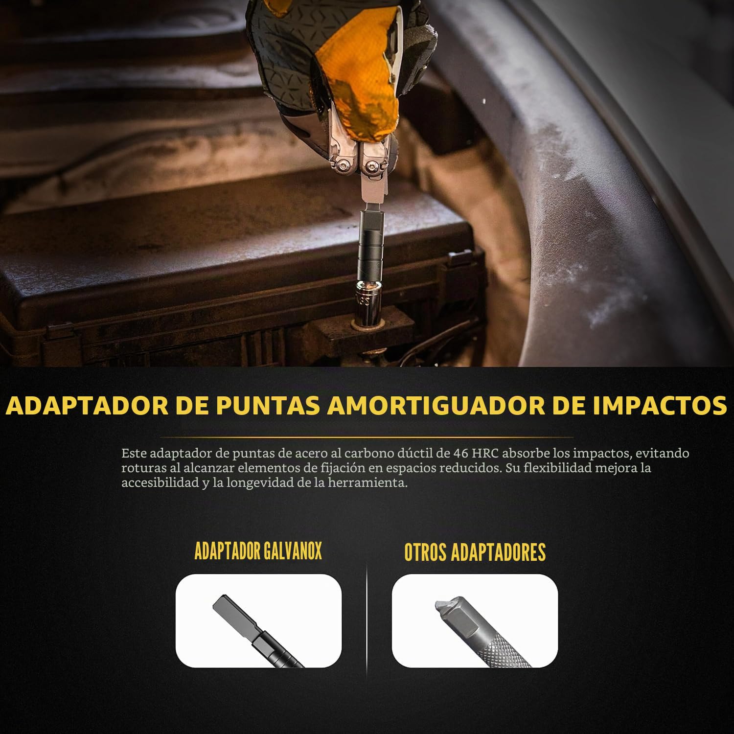 Galvanox Destornillador de trinquete multiherramienta, compatible con Leatherman (modelos EDC de extremo plano), incluye broca plana a adaptador hexagonal de 1/4 pulgadas [acero inoxidable ultra