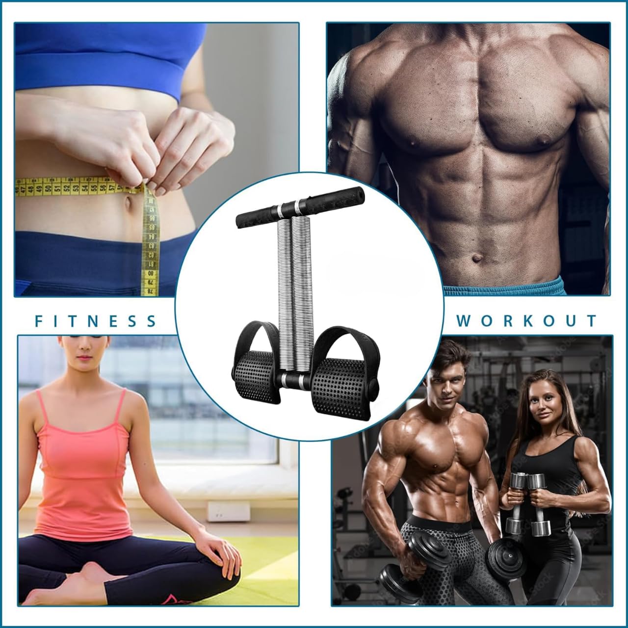 Shopeleven Professional Highly Elastic Steel Double Spring | Multipurpose Tummy Trimmer Ab Exerciser | Waist Exerciser | Abdominal Workout for Men & Women | belly fat exercise | Tummy fat burner | Home Gym Workout Equipment | Fitness Accessories (Pack of 1) Black 4
