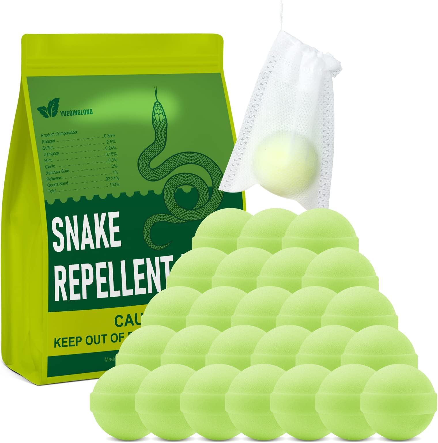 YUEQINGLONG 10 Pack Snake Away Repellent for Outdoors, Snake Be Gone for Yard Powerful, Pet Safe Balls for Lawn Garden Camping Fishing Home to Repels Snakes and Other Pests