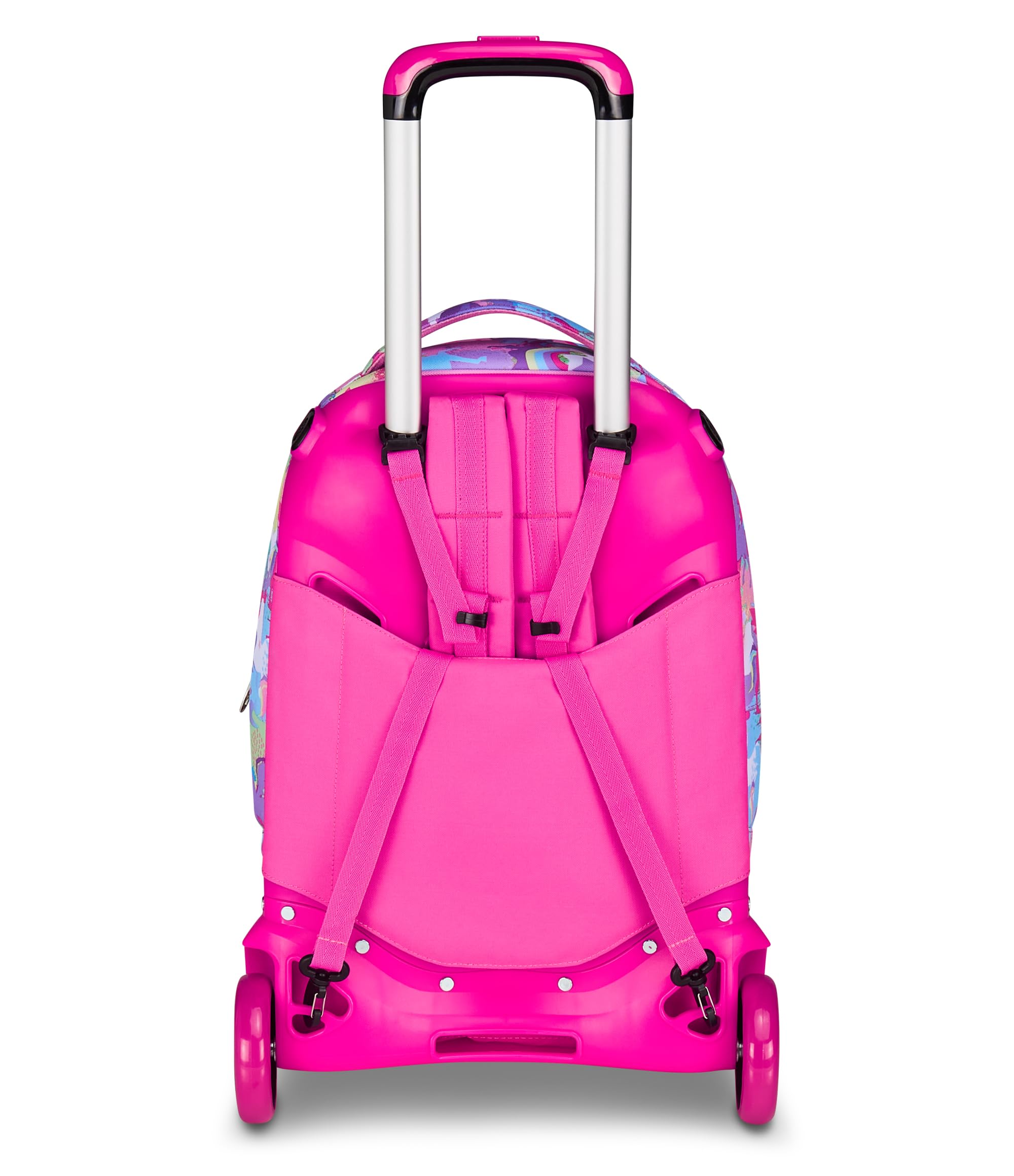 SJ GANG STYLE JAM GANG Trolley Scuola Cuccioli New Tech, Rosa, 3 in 1, Triplo Uso, Zaino con Carrello Sganciabile e Crossover System, Scuola Elementare, Bambina