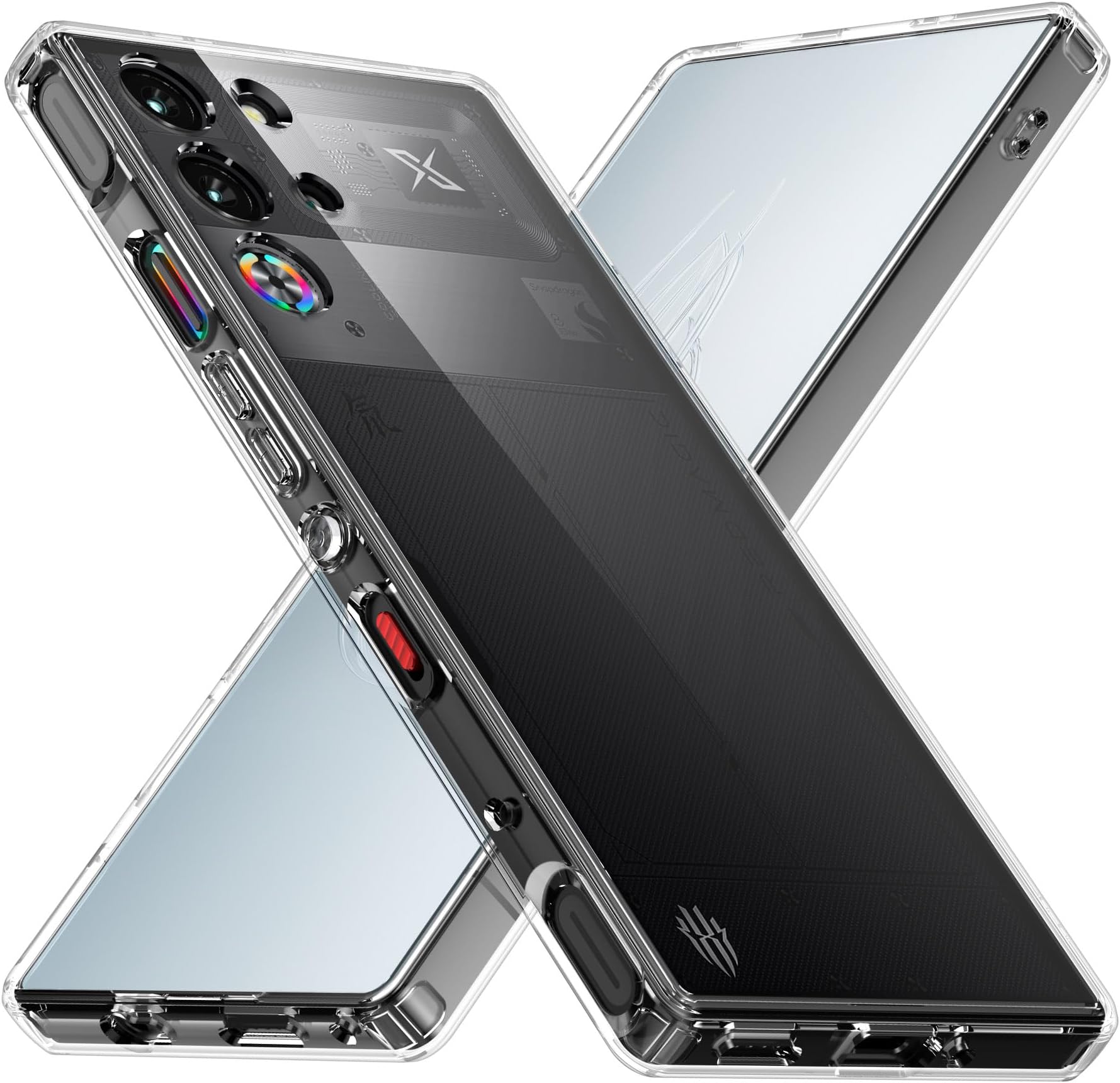 Cresee Case for Red Magic 10 Pro/Red Magic 10S Pro, Crystal Clear Hard Back + Soft TPU Bumper Shockproof Phone Cover, Transparent