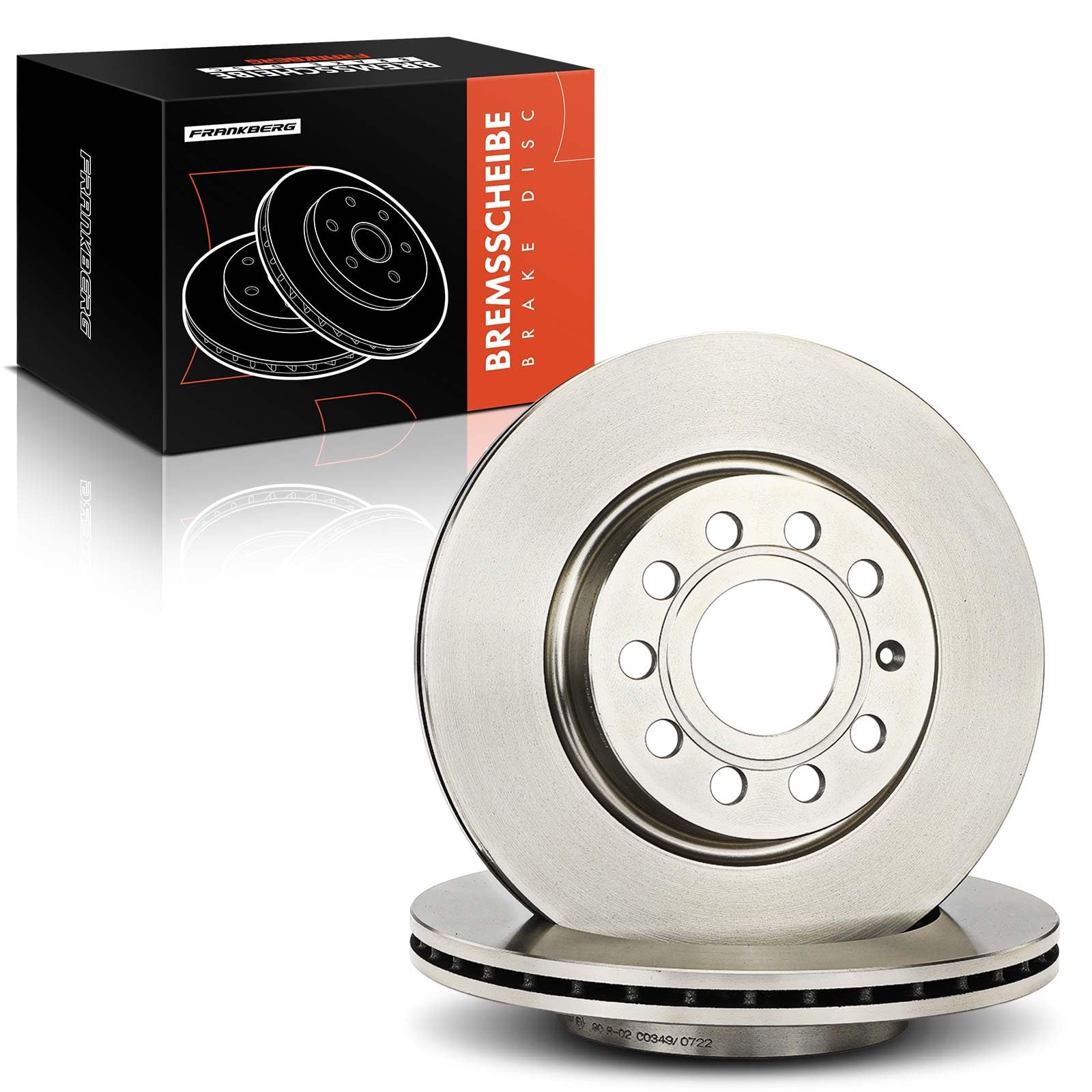 Frankberg Set di dischi freno incl. 2x Dischi Freno Anteriore Ventilato Diametro 280mm Compatibile con A3 8P1 Leon 1P1 A3 Sportback 8PA Golf Plus 521 5M1 Replace# 5C0615301,1K0615301AC