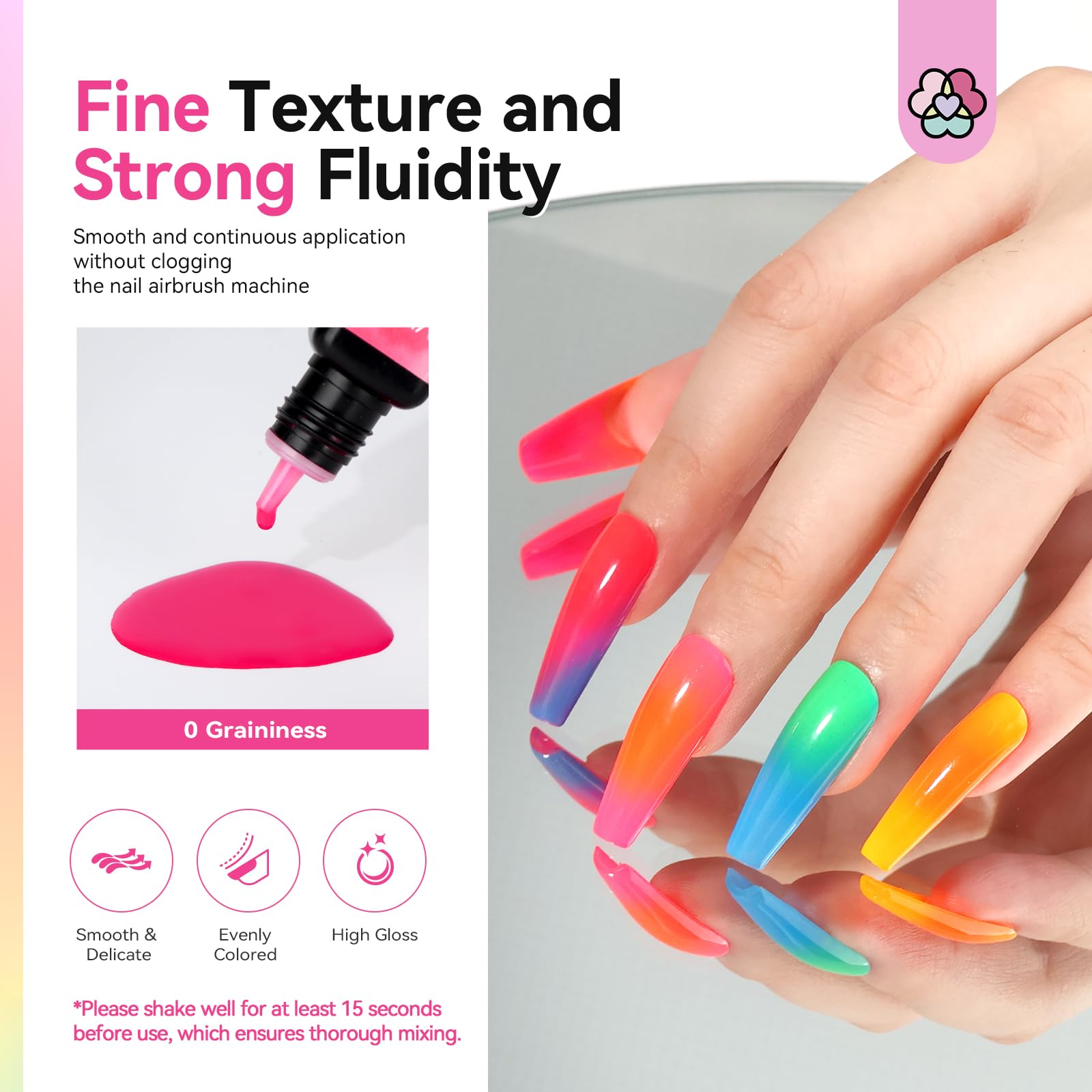 SAVILAND Airbrush Gel Nail Polish, HEMA & Acetone Free, 20ml