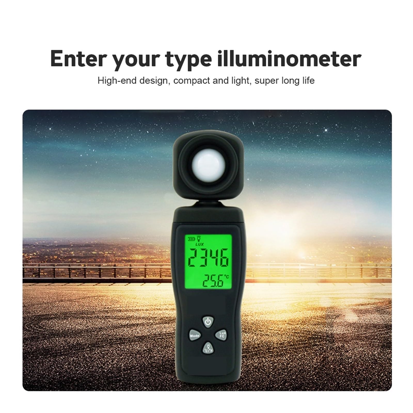 Misuratore Di Luminosità AS803 - Luxmetro Digitale 1-200000 Lux Con Termometro - Per Interni, Esterni E Fari Auto - Foto 5