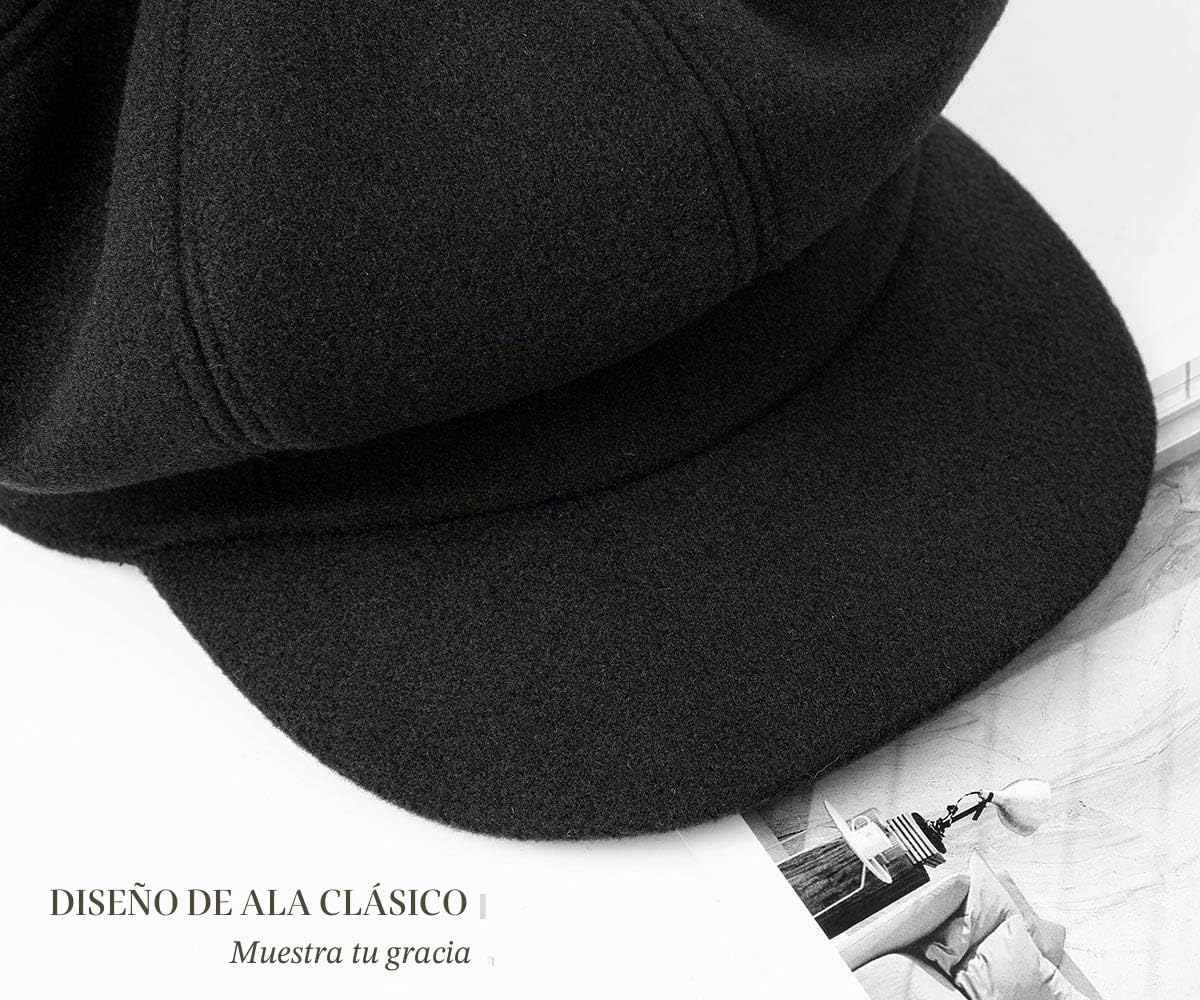 Superora Boinas Mujer Francesa Vintage Sombreros de Mujer Invierno Clásico Gorro Caliente