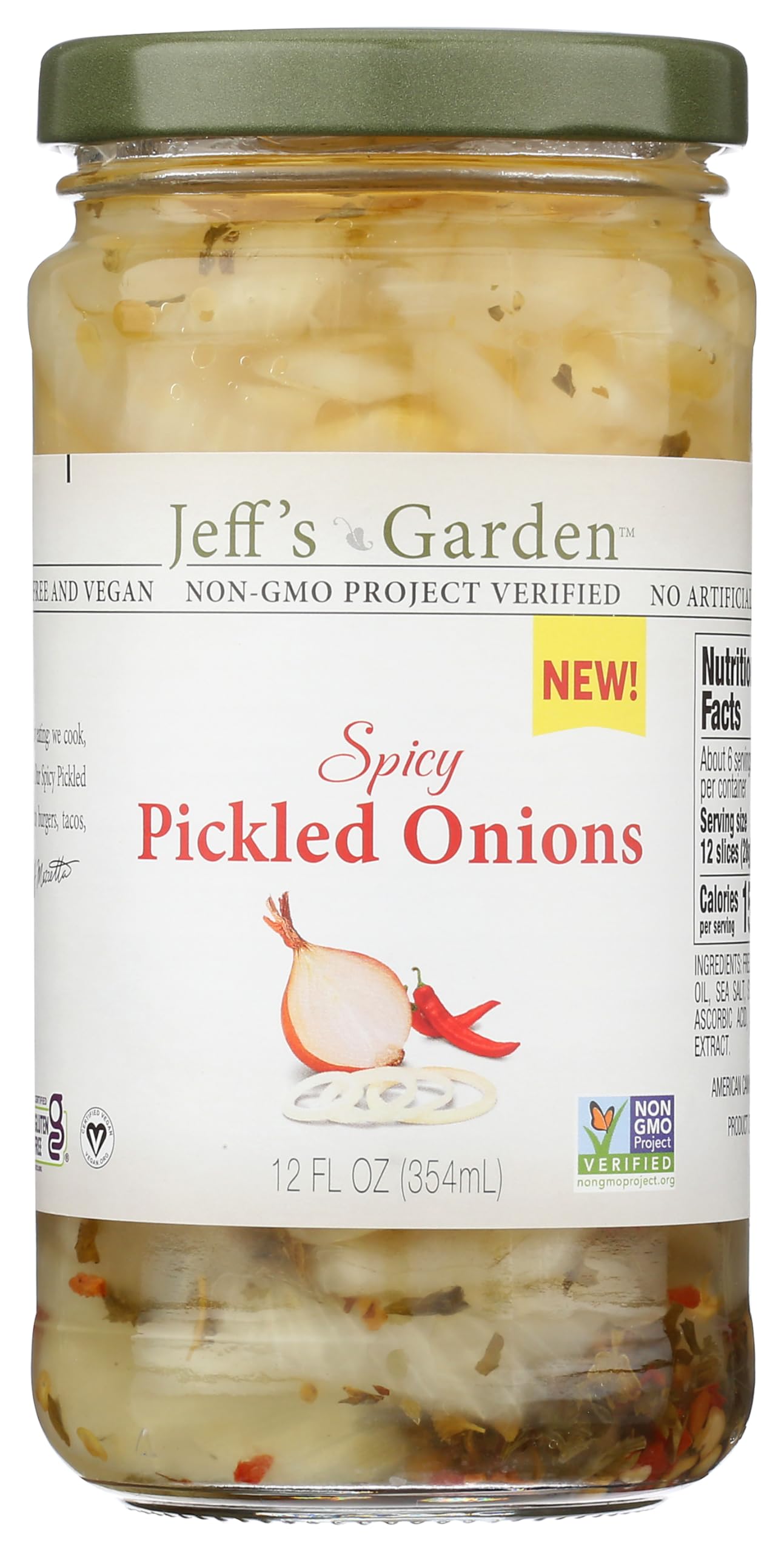 Jeff's Garden Spicy Pickled Onions, 12 OZ