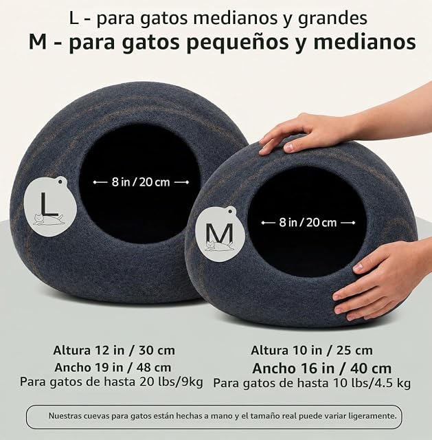 Foto 2 de 7 de MEOWFIA Cueva de Cama para Gatos de Fieltro Premium