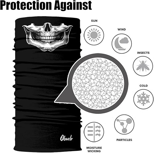Miniatura 130 de Obacle - Tapabocas con cuello polar y de estilo de pañuelo contra el polvo y el sol para hombre y mujer Calavera Azul Ojo y Nariz