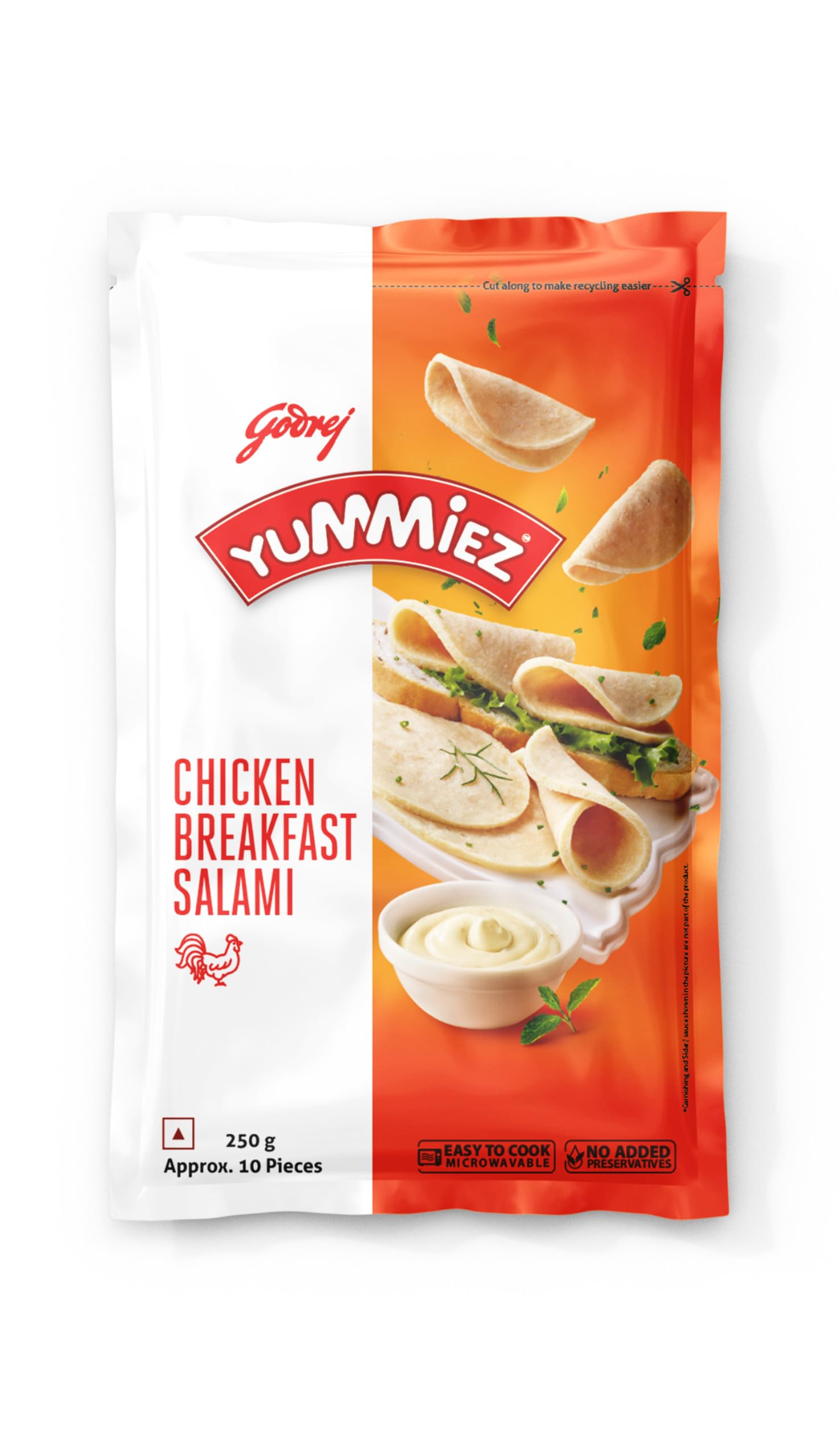 Godrej Yummiez Chicken Breakfast Salami Pouch, 250 g