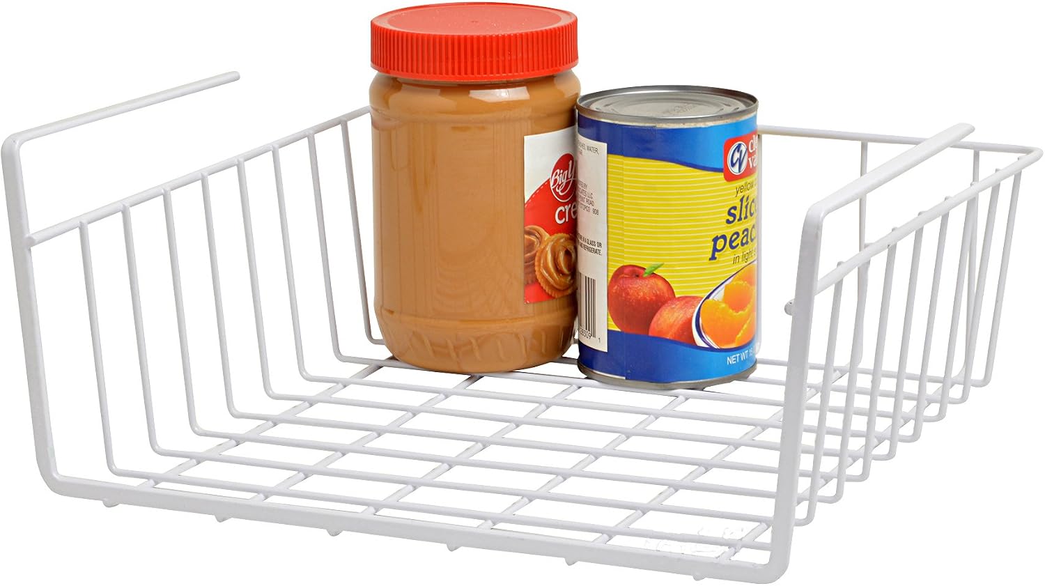 Under Shelf Basket Wire Rack - Easily Slides Under Shelves for Extra Cabinet Storage. Under shelf Baskets Allow You to Expand Pantry Space Without Adding Cabinets and Shelves. (Grayish White)