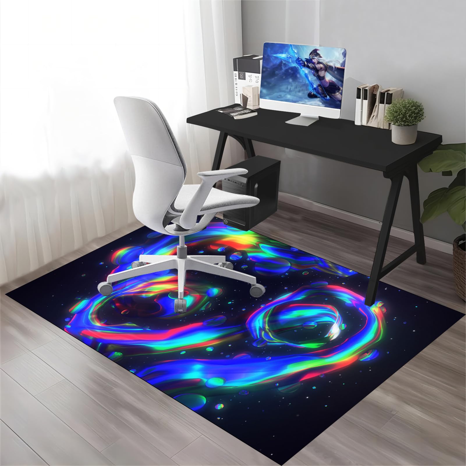 Protector Suelo Silla Ruedas Alfombra Silla Escritorio Antideslizante Alfombra Silla Gaming Alfombra Oficina para Silla con Ruedas Alfombra Protectora Suelo Silla Alfombra Gamer 100 x 140 cm