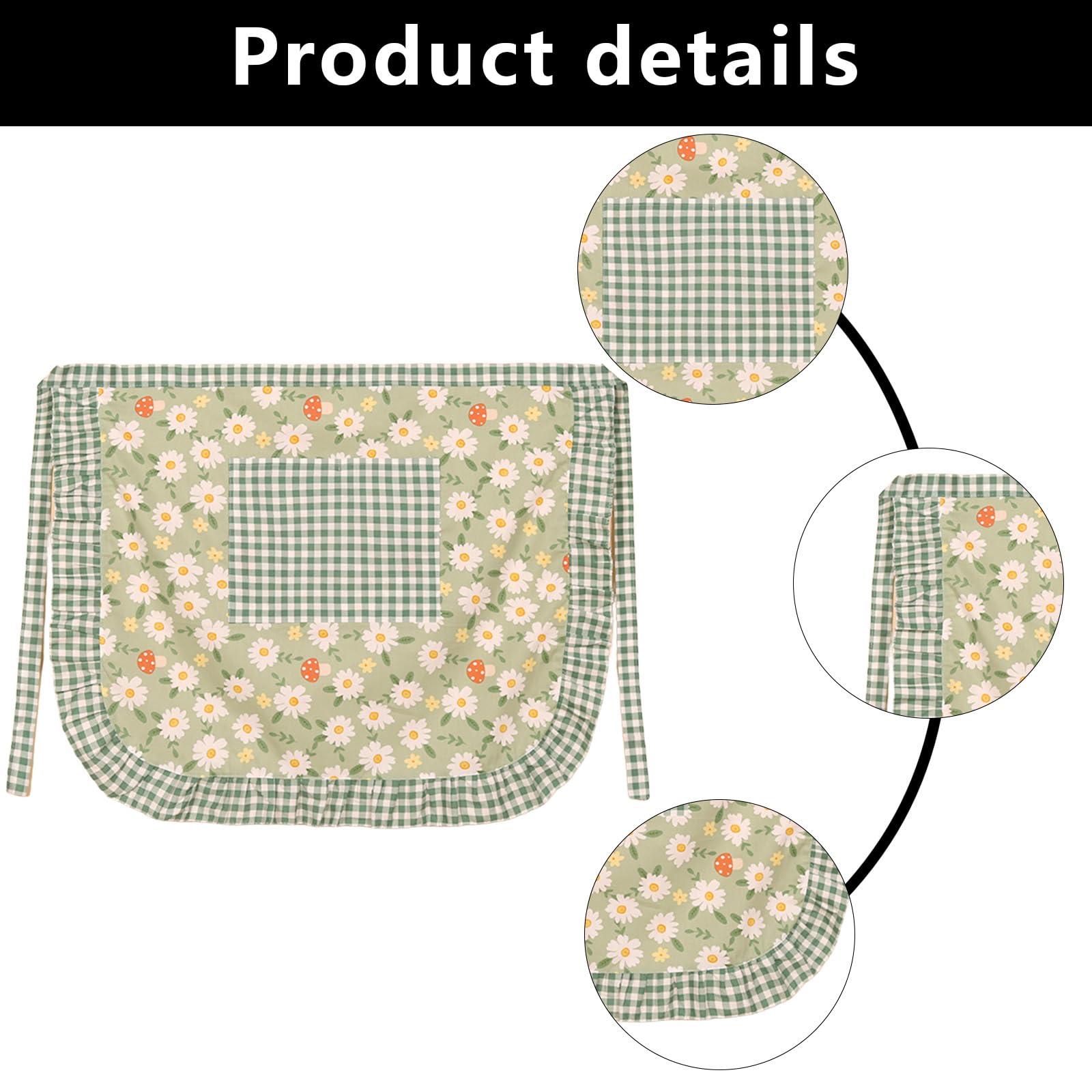 FAIRYGATE Floral Aprons for Women - Flower Neck Aprons for Cooking Gardening & BBQ - Easy Clean, FGHJA5552 - Image 3