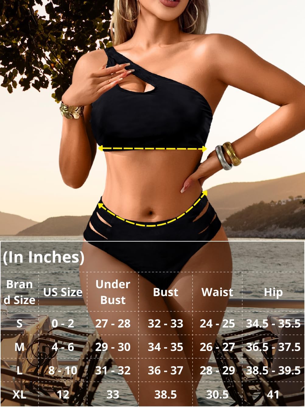 Cheetah Print Bikini Sets, One Shoulder Cut Out, Two Piece Cheeky Swimsuits High Leg Cut Bathing Suit for Women