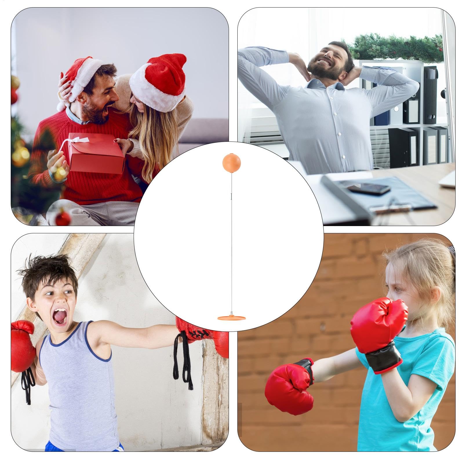 Sacco da sabbia riflettente – Punching ball per allenamento a casa | Accessori fitness regolabili in altezza, ideale per alleviare lo stress e l'allenamento di boxe, base stabile, borsa da allenamento