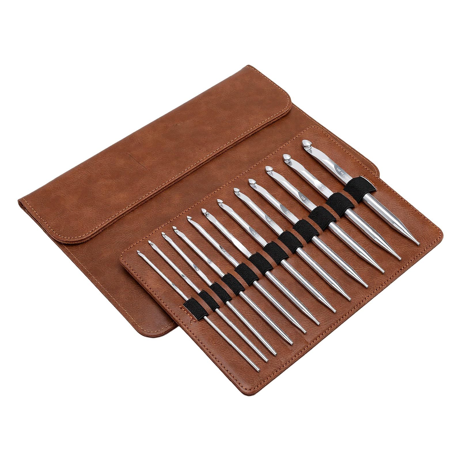 Tnfeeon Zestaw Wymiennych Szydełek, 12 Sztuk Aluminiowych Ergonomic Tych