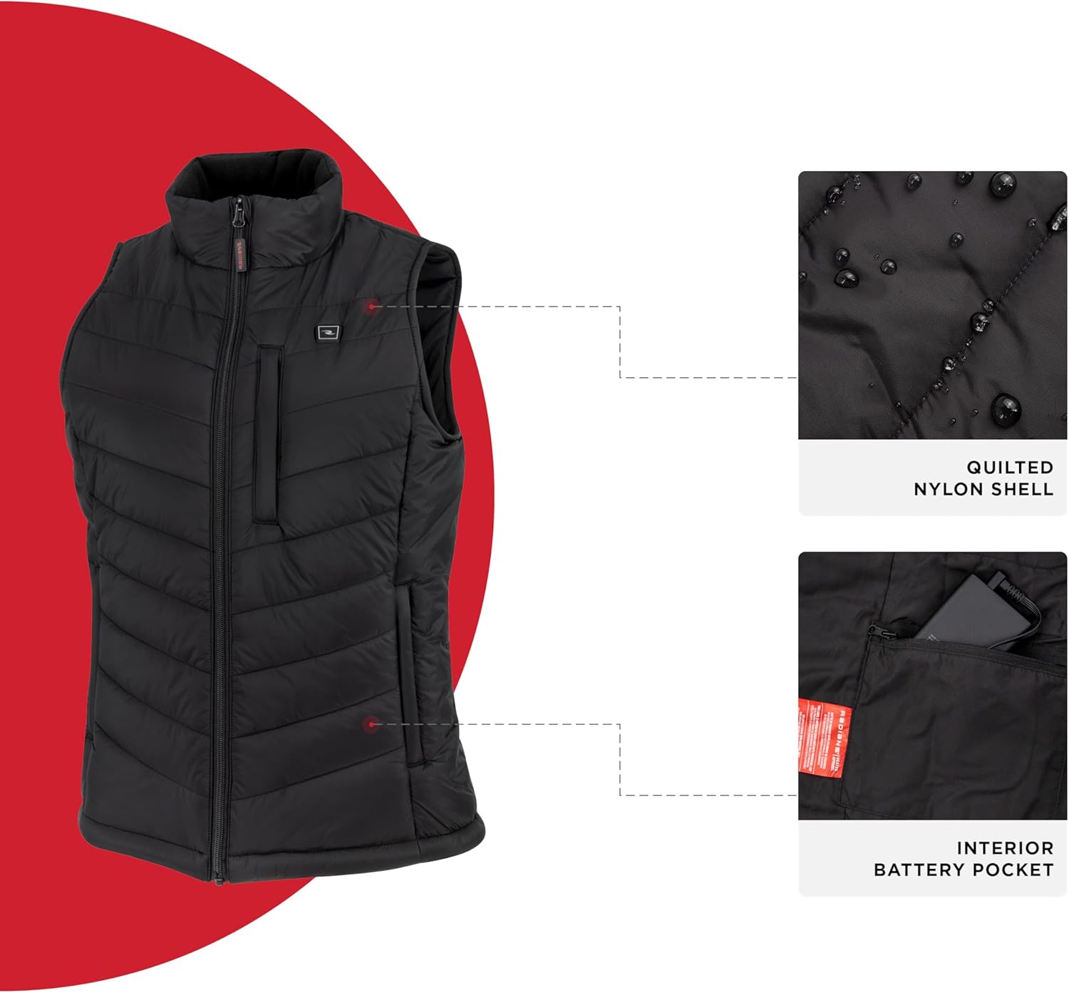 Radians womens Radians Rhg-v201 Heated Puffer Vest Kit With Battery