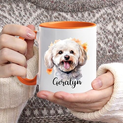 Vista 36 de Taza de café con nombre personalizado de pastor alemán, 11 15 onzas, taza de cerámica blanca de pastor alemán personalizado, regalos para hombres