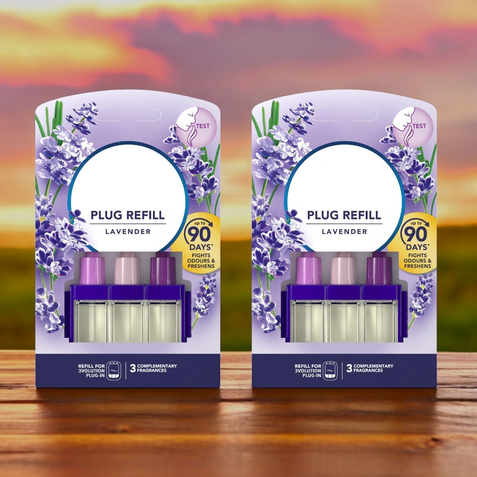 Febreze 3Volution Plug-In Refill Air Freshener Odour Eliminator Refills - Home & Office Fragrance - Febreze LAVENDER Refill 20ml - Pack of 2 Ambi Pur