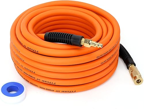 Miniatura 9 de Manguera de látigo para compresor de aire, manguera híbrida de plomo de 38 pulgadas x 6 pies con accesorios, flexible y resistente a las torceduras,