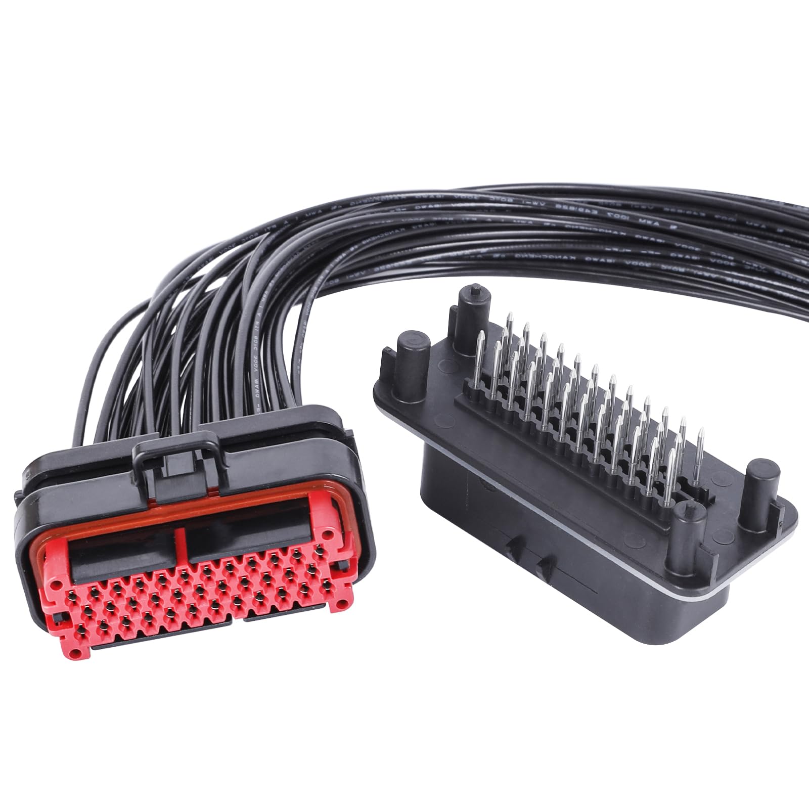 ZORKNOPT ECU Connector Plug Kit, Female ECU Connector Wiring Harness + ECU Male Connector Socket for Automotive RV Truck Computer (35 Pin - Straight)