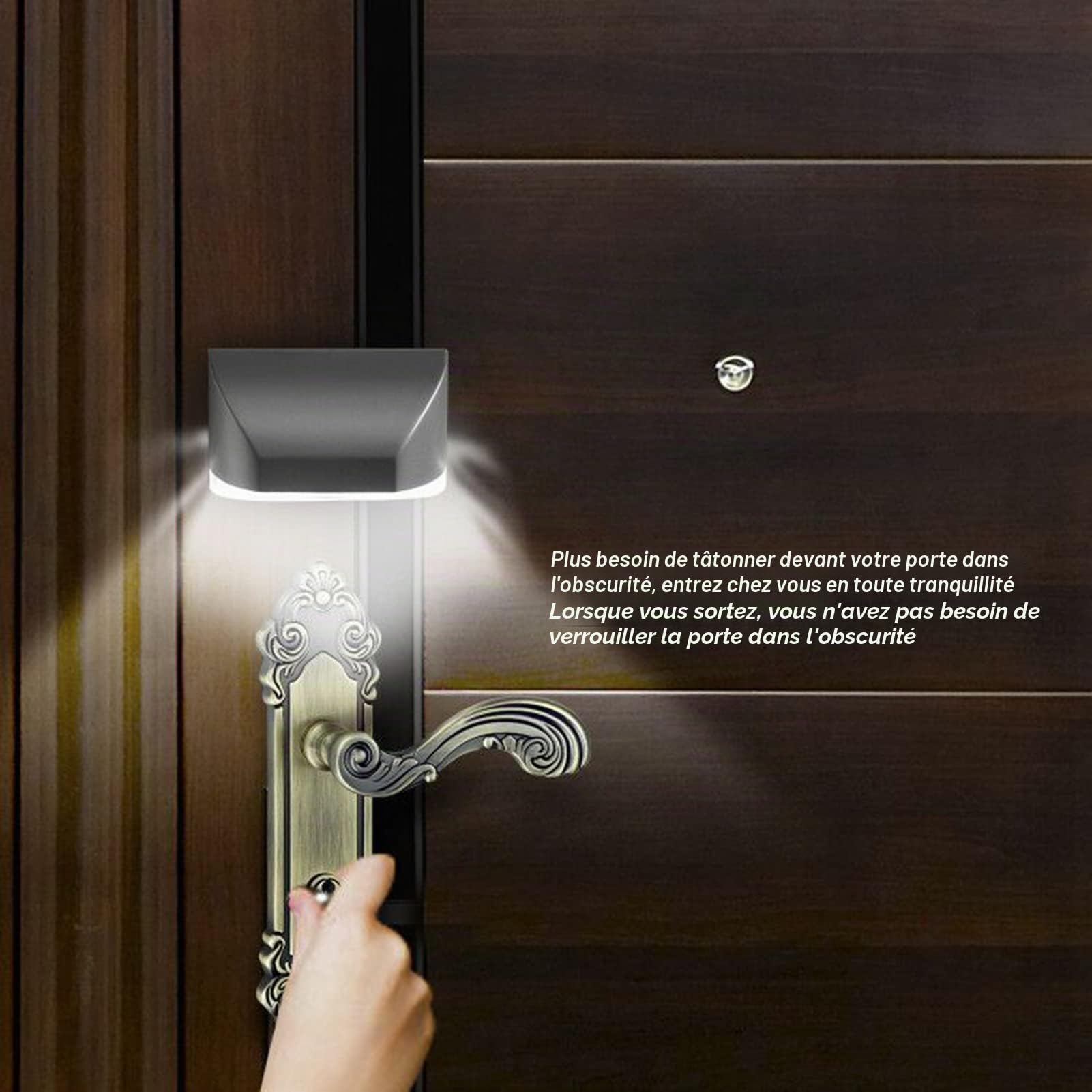 Lumière de Trou de Serrure LED avec Détecteur Infrarouge Automatique pour Porte Entrée, Couloir, Escalier