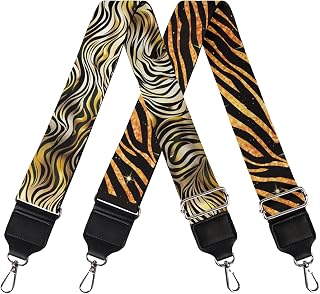 GLENLCWE Wild Tiger Stripe Print Purse Straps Wide Adjustable Strap 2Pieces Guitar Strap for Crossbody Handbag Bag Replacement Adjustable Strap