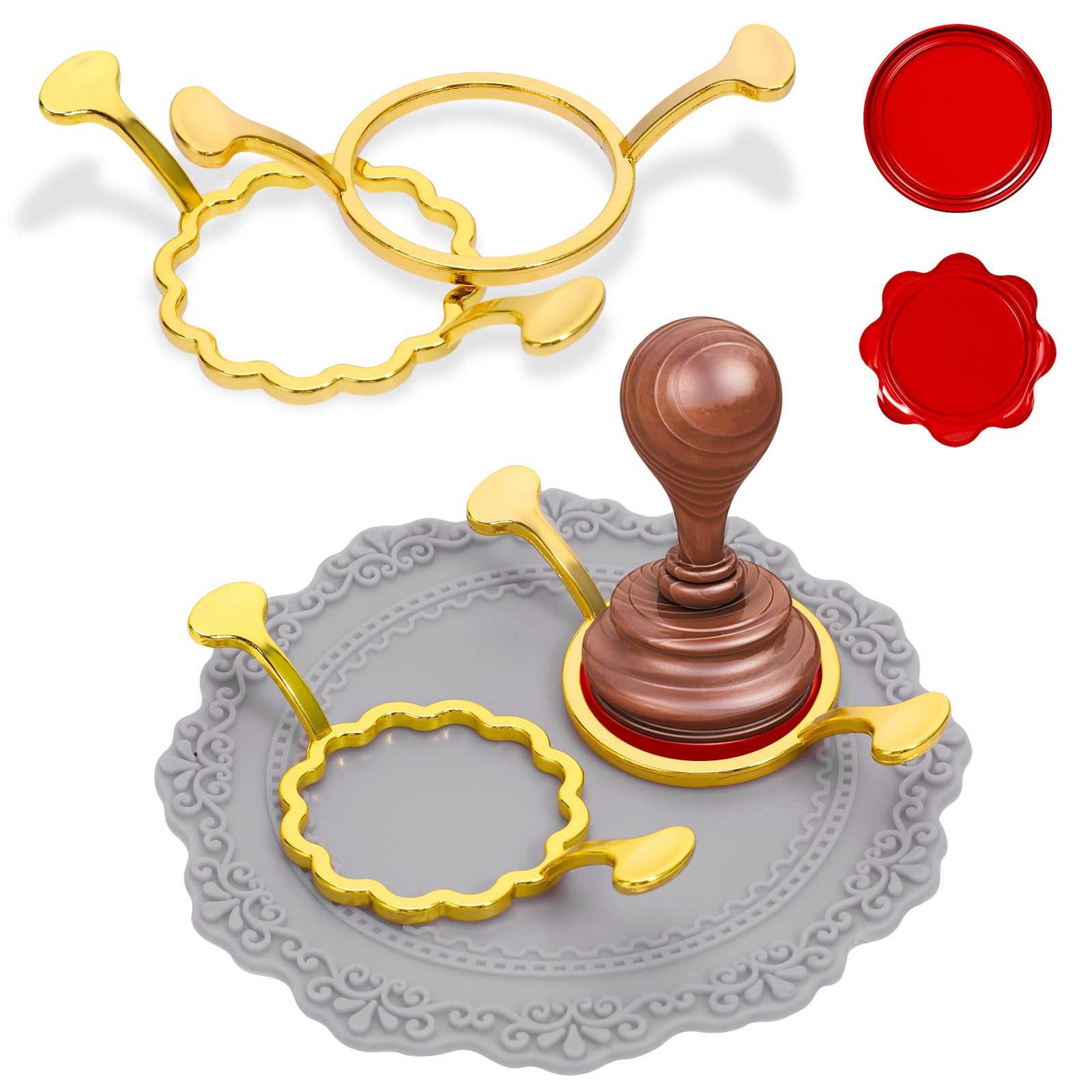 Wachssiegelformen Aus Metall – Set Mit 2 Formen & Silikonmatte